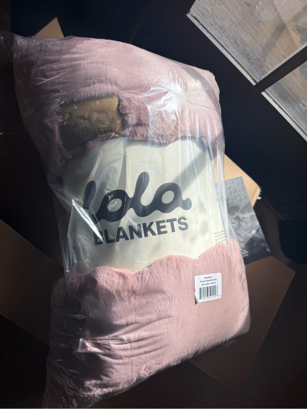 Lola Blankets Weighted Dusty Rose Medium Blanket - NEW IN BOX!